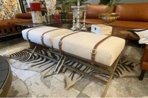 Banqueta Londres Lino y Cuero