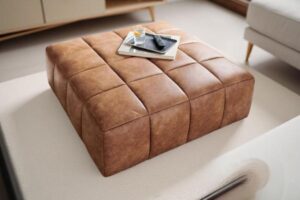 Pouf Modelo Chesterfield Cuero