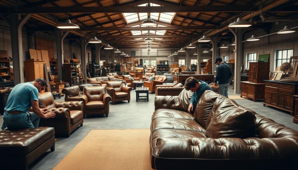 fábrica muebles cuero natural
