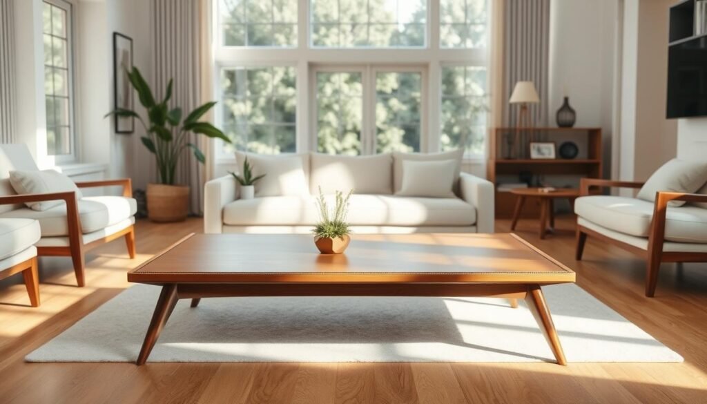 mesa centro diseño cuero inspiración escandinava