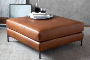 Ottoman Cuadrado de Gran Formato con Base Metálica