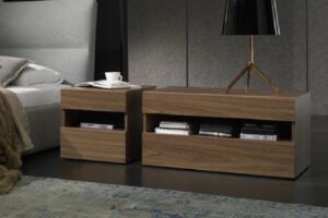 Set de Veladores Modernos con Compartimento Abierto – Acabado Madera Natural