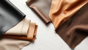 Colección de materiales premium de tapicería en cuero y telas de CUEROSDESIGN.cl