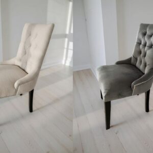 Silla de Comedor Modelo Boloña en Lino/Felpa